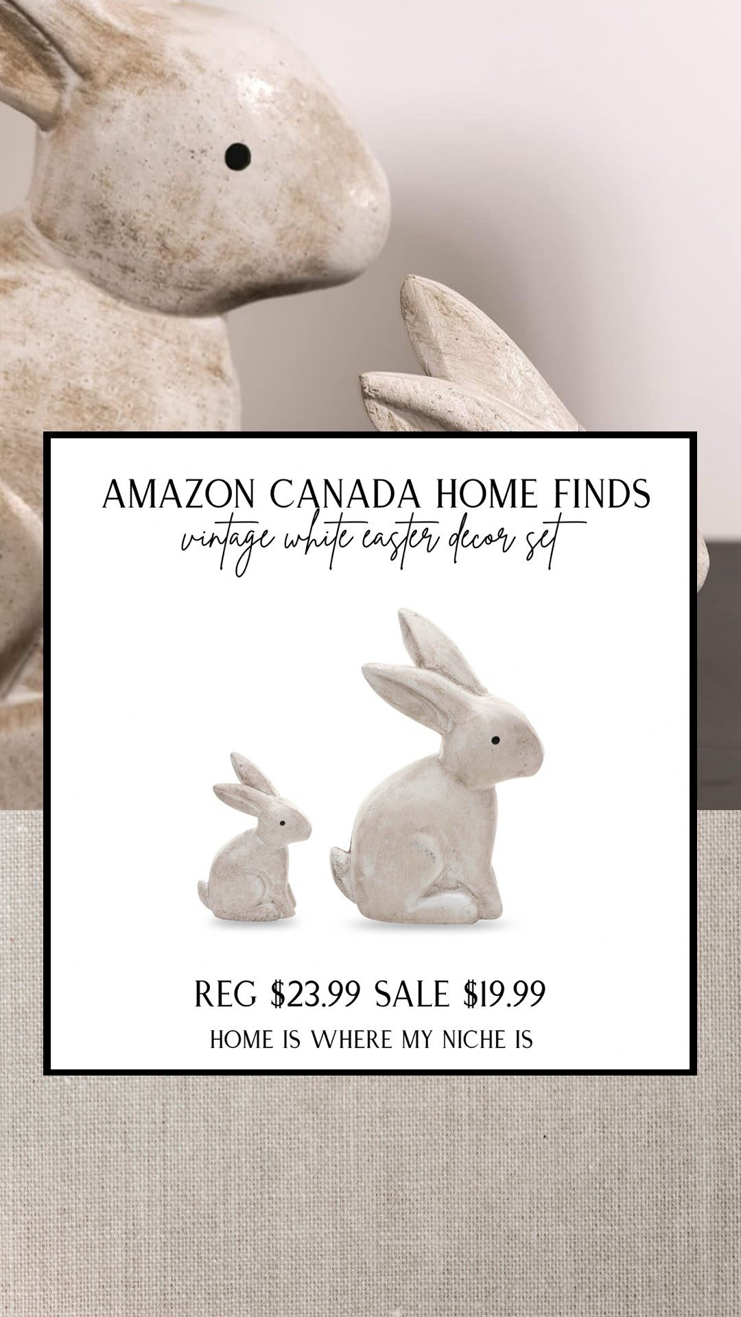 E A S T E R / how cute is this vintage white Easter decor bunny set?! I got the shiny gold set of 3 this year & love them!! Both on sale now

#LTKhome #LTKsale #LTKcanada