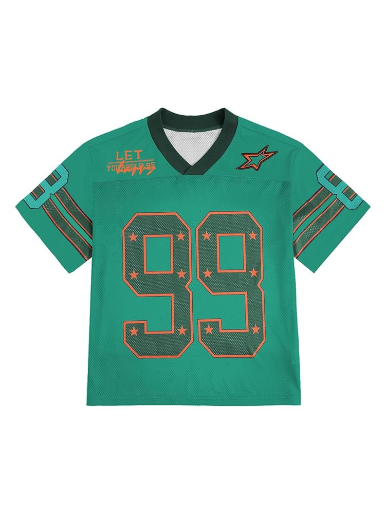 SOLY HUX Mens Jersey Y2k Baggy Shirts Graphic Tees Oversized V Neck Tshirts Summer Tops | Amazon (US)