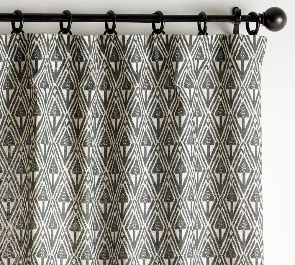 Mitzi Print Blackout Linen/Cotton Rod Pocket Curtain | Pottery Barn (US)