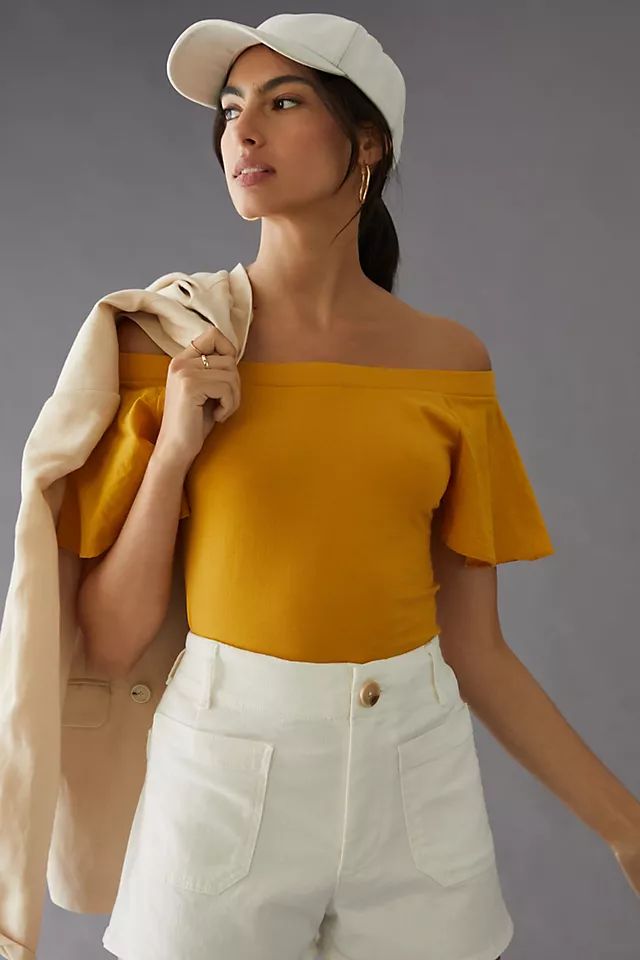 Maeve Off-The-Shoulder Flutter Top | Anthropologie (US)