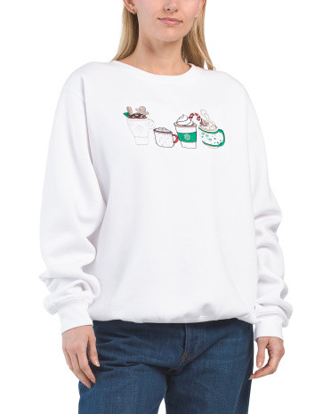 Christmas Coffee Embroidered Sweatshirt | TJ Maxx