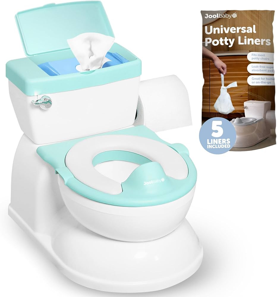 Real Feel 2-in-1 Potty with Wipes Storage, Flushing Sounds & Disposable Liners - Realistic Toilet... | Amazon (US)