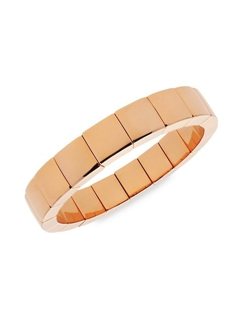 Scacco 18K Rose-Gold-Plated-Plated Ceramic Stretch Bracelet | Saks Fifth Avenue