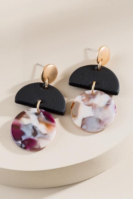 Axel Marbled Resin Earrings in Multi - Multi | Francesca’s Collections