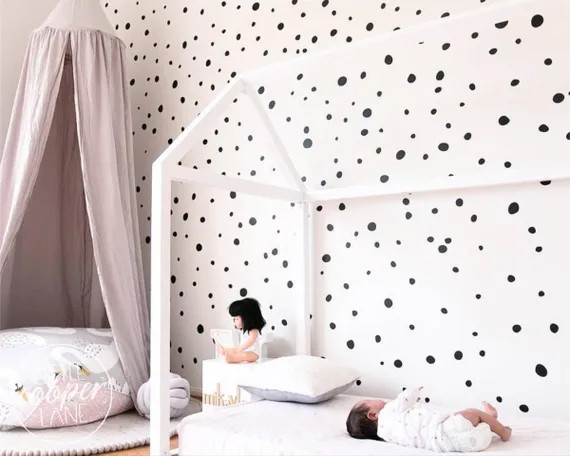 Hand Drawn Polka Dots | Irregular Spots Wall Decal Vinyl Stickers | Sets of 165 | Baby Nursery, B... | Etsy (US)