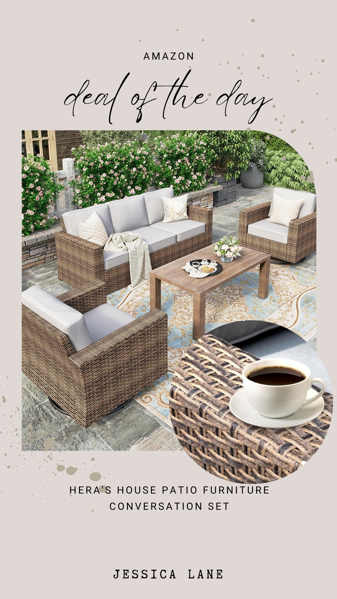 Complete your outdoor space with this four piece wicker patio conversation set. Designed for comfort and durability, it creates an inviting atmosphere for backyard gatherings. #outdoorliving #patiostyle #amazonfurniture

#LTKSpringSale #LTKSeasonal #LTKHome
