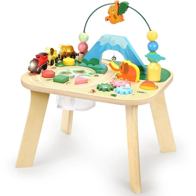 OATHX Toy Bead Maze Train Track Toddler Activity Table Kids Wooden Montessori Learn Sensory Toys ... | Walmart (US)