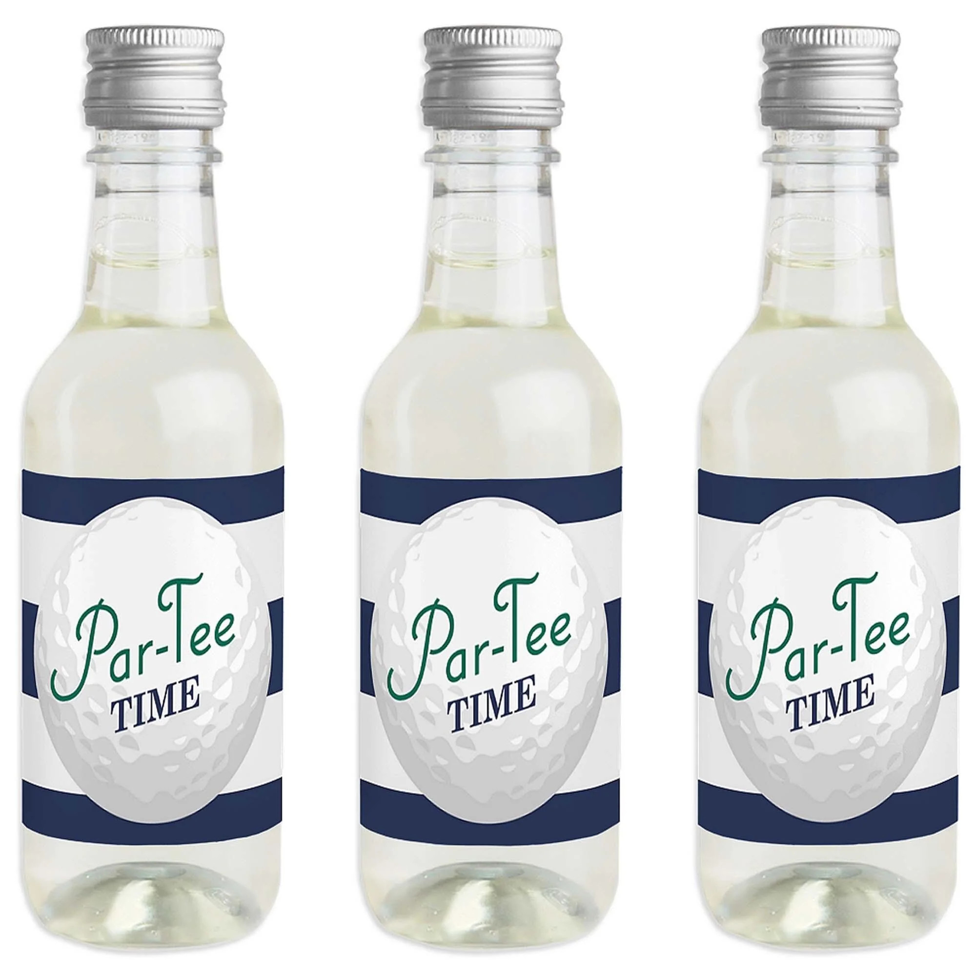 Par-Tee Time - Golf - Mini Wine and Champagne Bottle Label Stickers - Birthday or Retirement Part... | Big Dot of Happiness