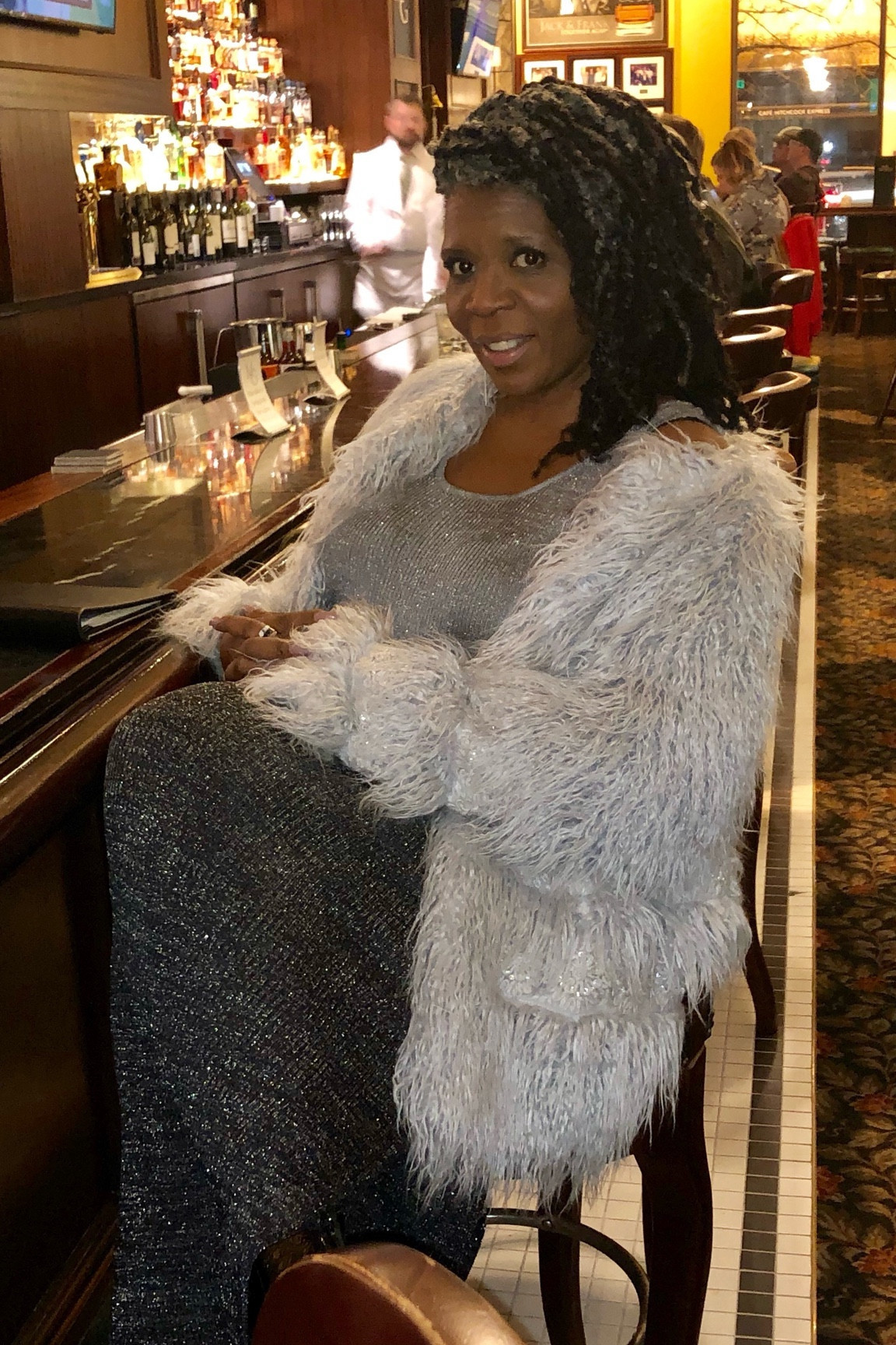 Another holiday dress look! I wore this ombré maxi with a faux Mongolian fur jacket to a winter wedding 🩶🤍🩶

#LTKSeasonal #LTKHoliday #LTKplussize