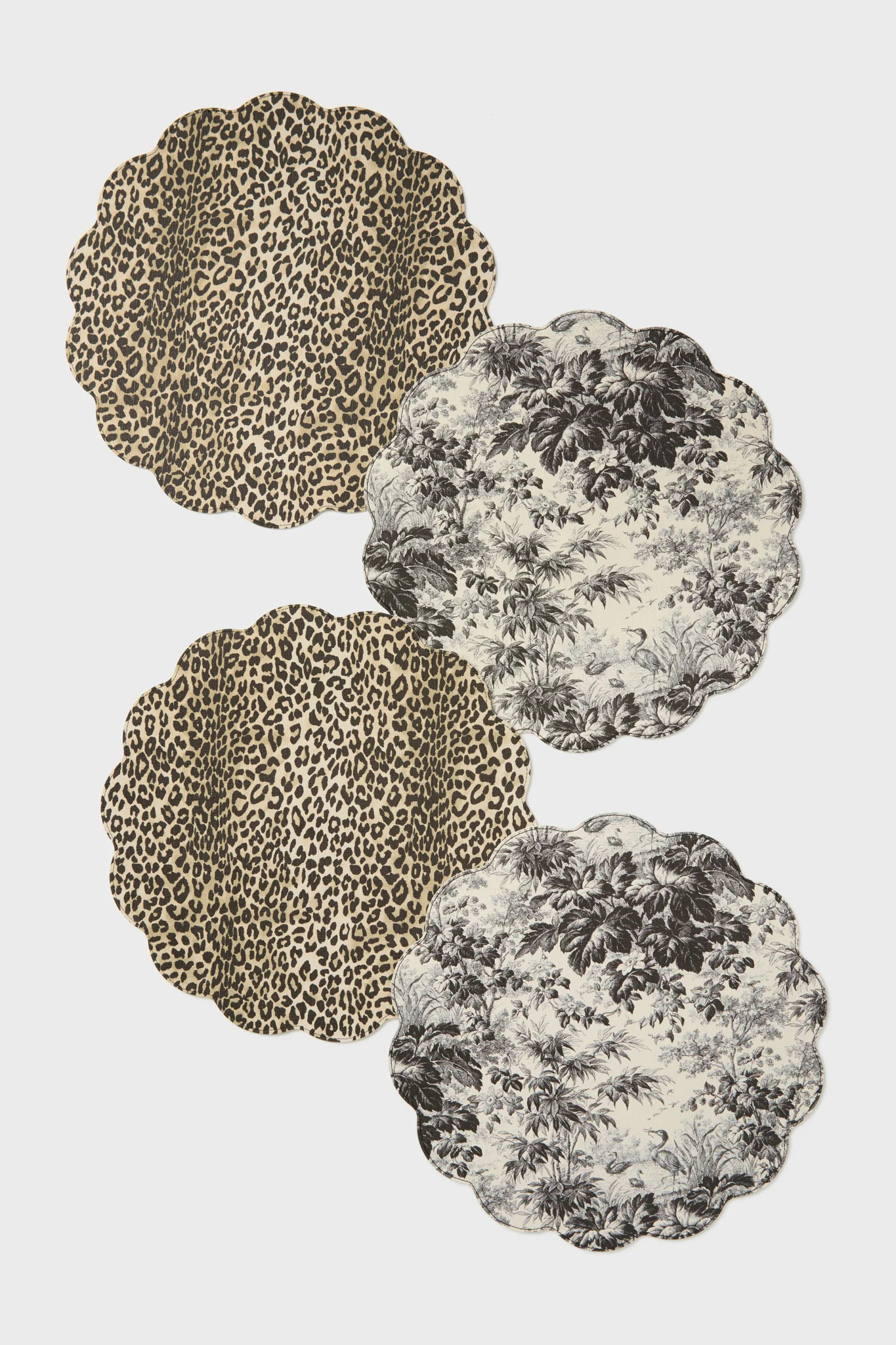 Leopard Toile Reversible Wipeable Placemats Set of 4 | Tuckernuck (US)