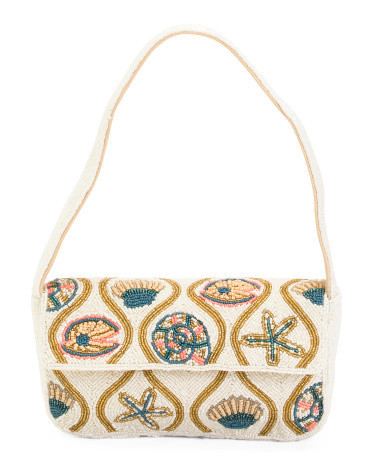 Seashell Beaded Purse, Leather | TJ Maxx