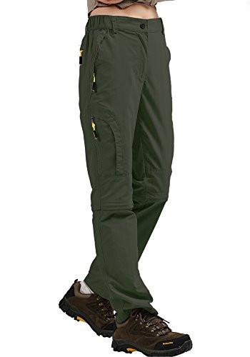 Women's Hiking Pants Convertible Quick Dry Scout Safari Lightweight Outdoor UPF 50 Fishing Cargo Pants Capri Zipper Pockets,4409,Army Green, US 27 | Amazon (US)