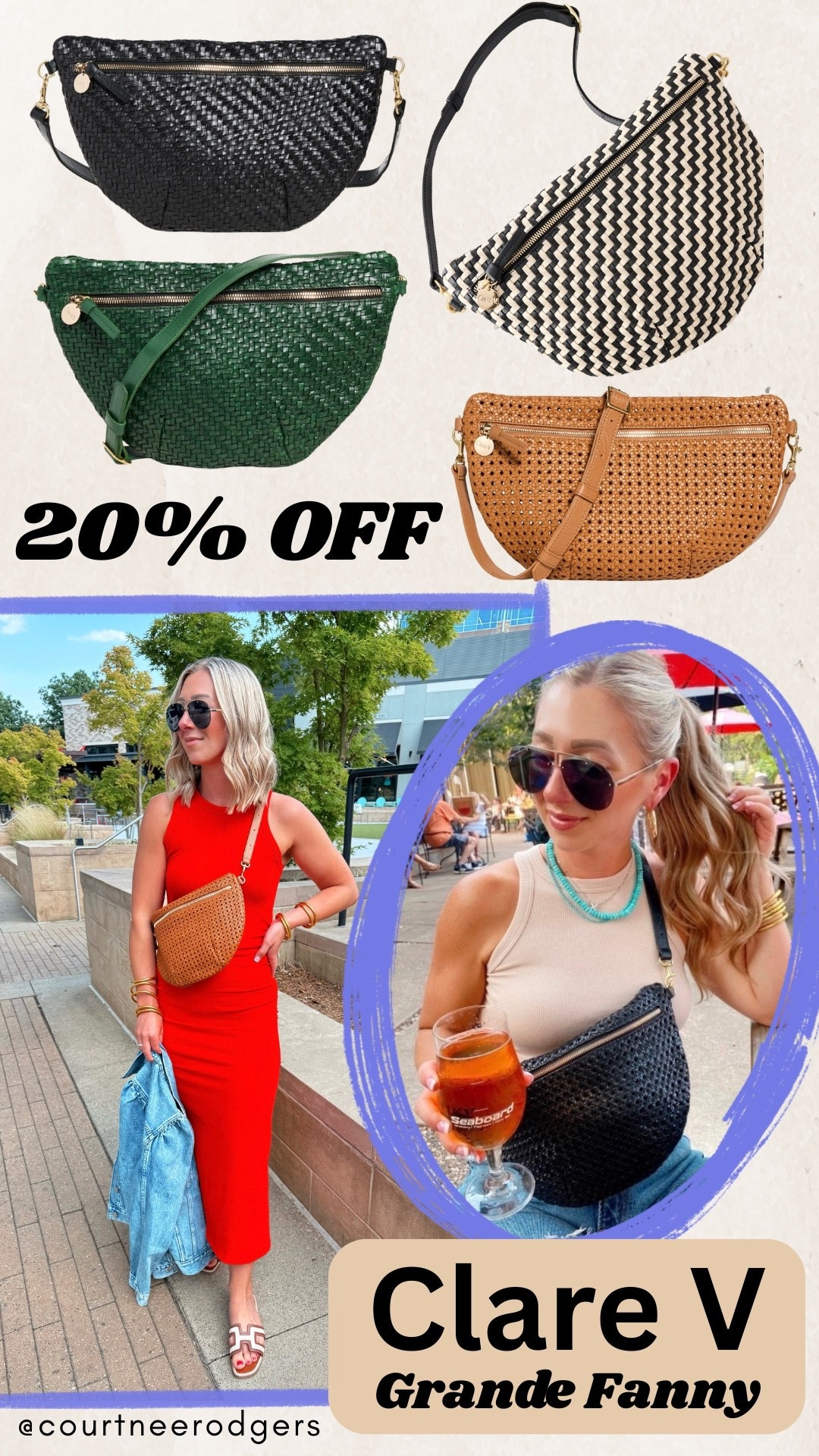 Clare V grande Fanny 20% OFF! Code: SPRING20 🩷

Clare V, Shopbop sale, best seller, summer fashion, summer handbags 

#LTKdayinmylife #LTKvlog #LTKootd