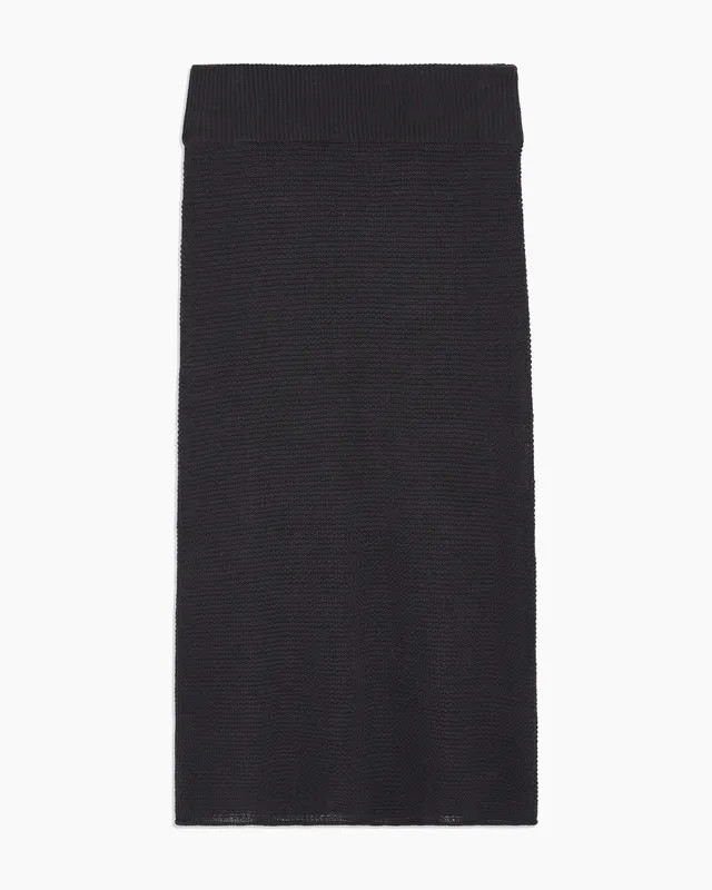 Onia Linen Sweater Midi Skirt - Black - L | Verishop