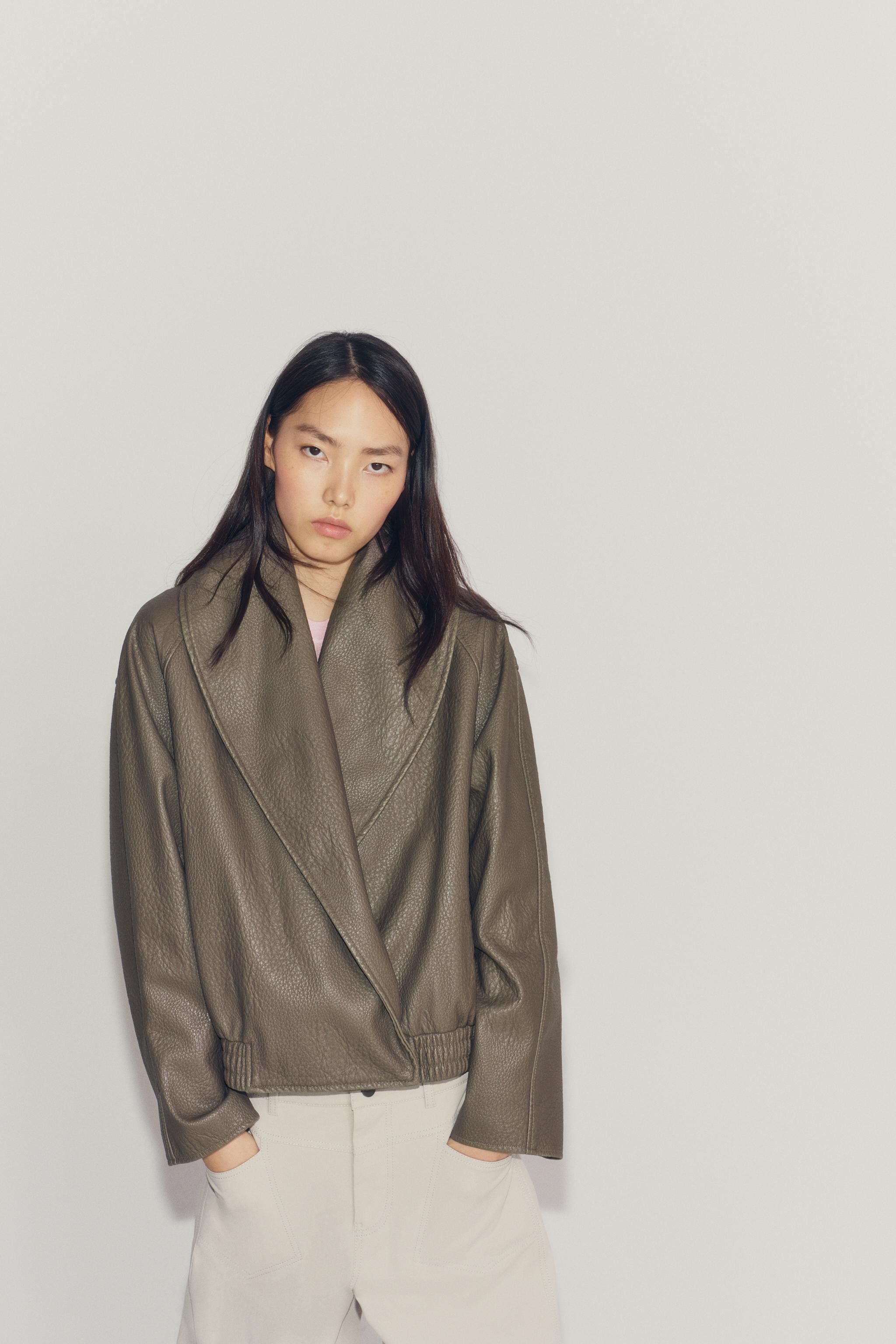 ZW COLLECTION FAUX LEATHER DOUBLE-BREASTED JACKET | Zara US