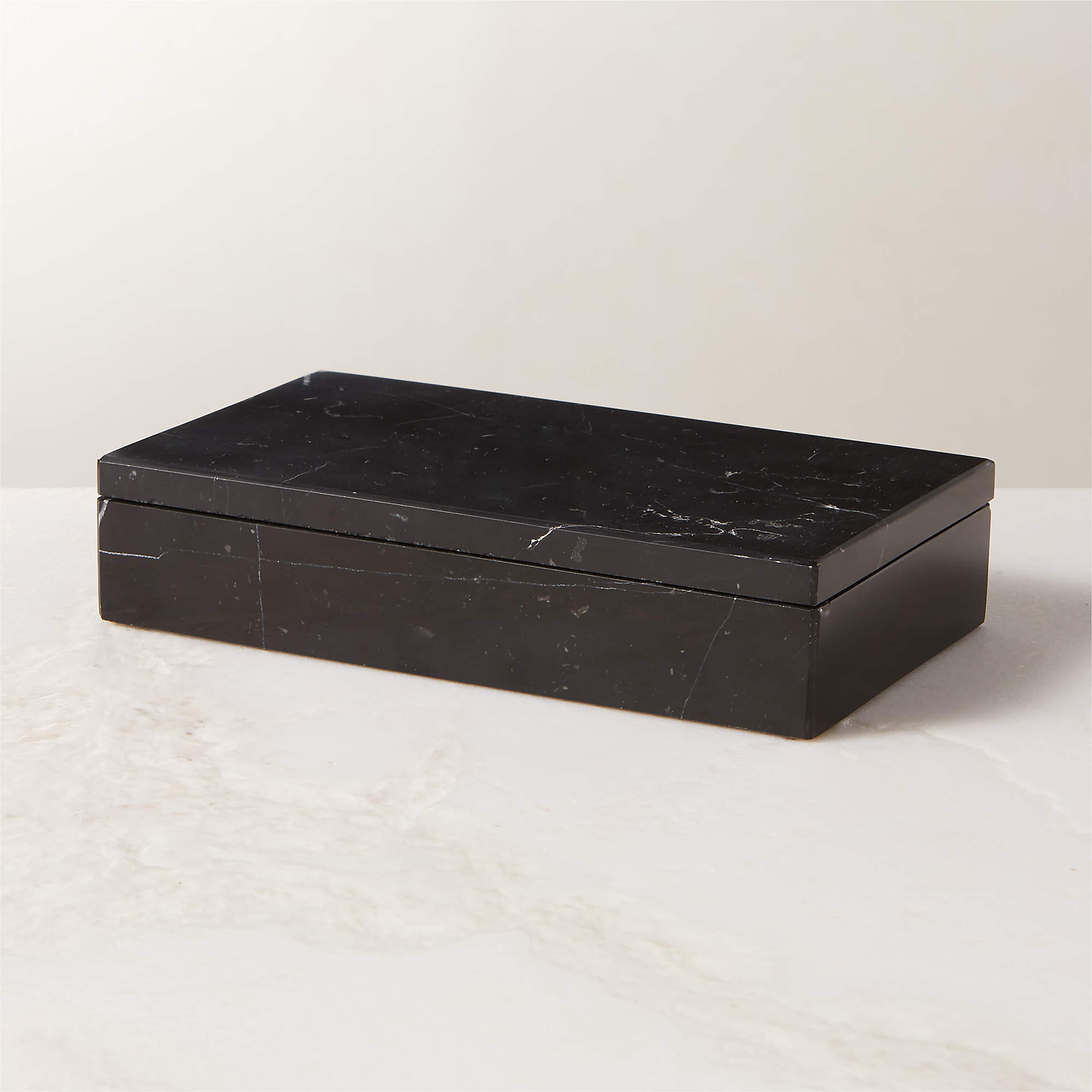 Medium Black Marble Box + Reviews | CB2 | CB2