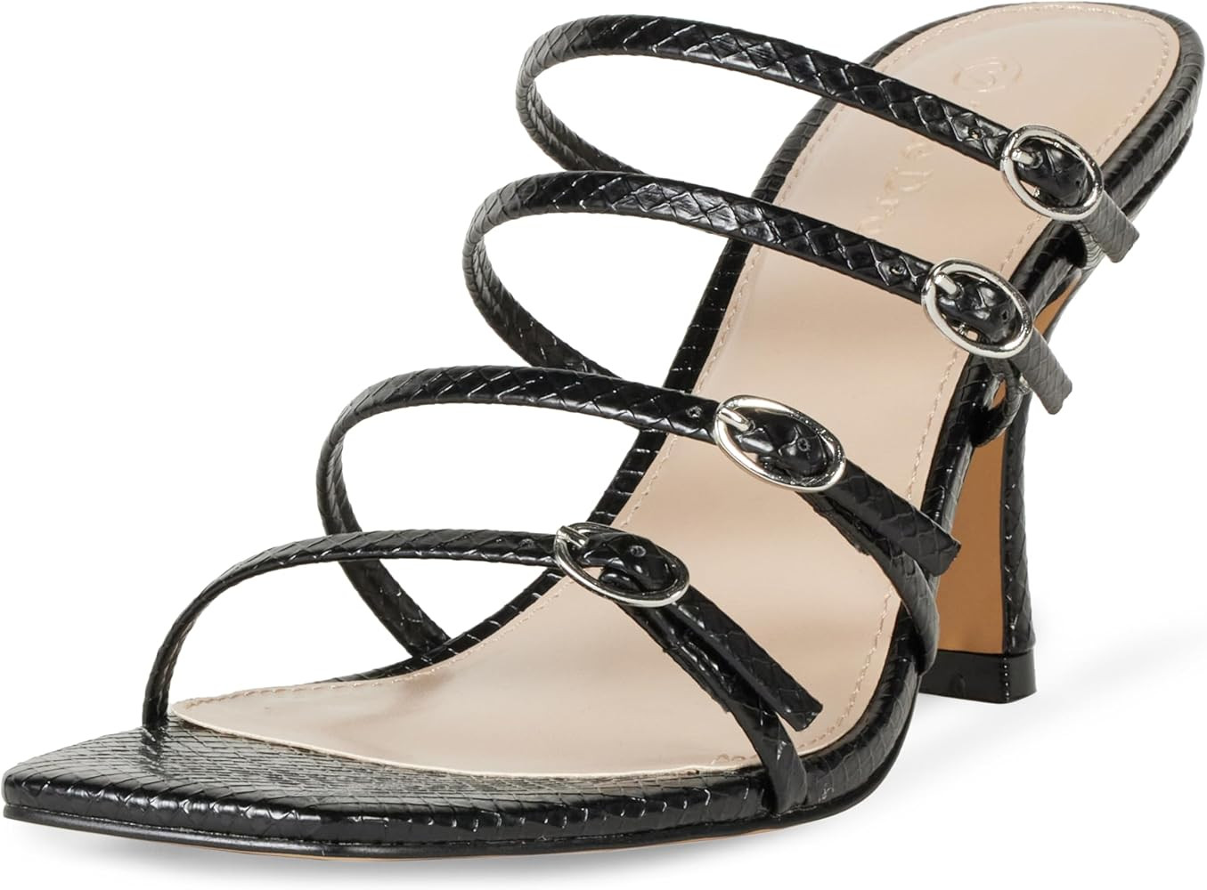 The Drop Women's Naomi Strappy Buckle Heeled Sandal | Amazon (US)