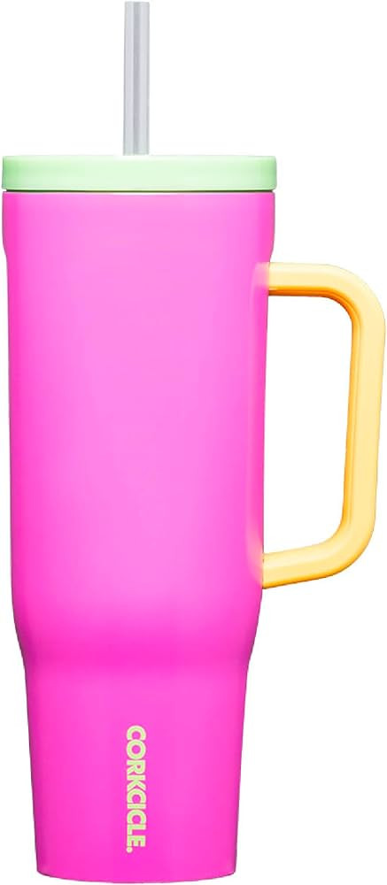 Corkcicle Cruiser Insulated Tumbler with Handle and Straw, Sunglass Tan, 40 oz – Reusable Water... | Amazon (US)