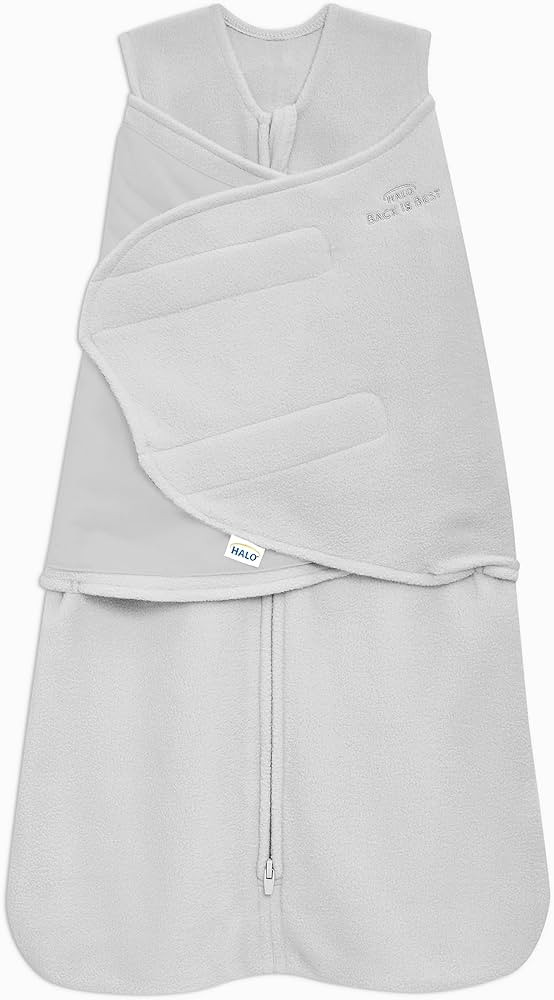 HALO Micro Fleece Sleepsack Swaddle, 3-Way Adjustable Wearable Blanket, TOG 3.0, Grey, Newborn, 0... | Amazon (US)