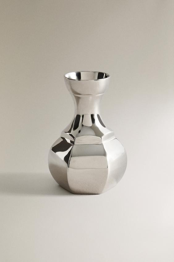 SMALL GEOMETRIC BRASS VASE | Zara US