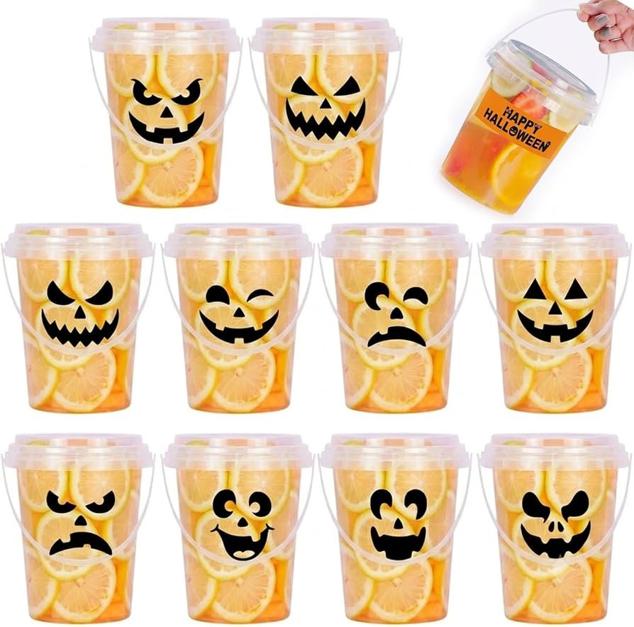 10PCS Halloween Drink Buckets with Lids and Straws\uff0cStyle C | Amazon (US)