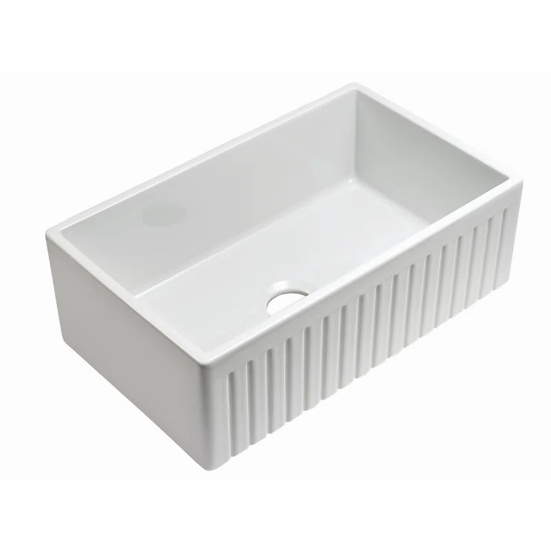 Dorn 33" L x 18" W Farmhouse Kitchen Sink with Basket Strainer | Wayfair North America