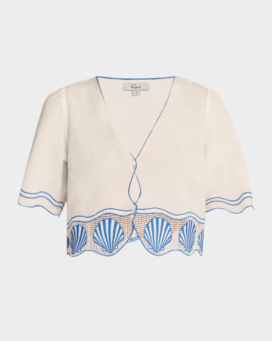 Venice Embroidered Crop Top | Neiman Marcus