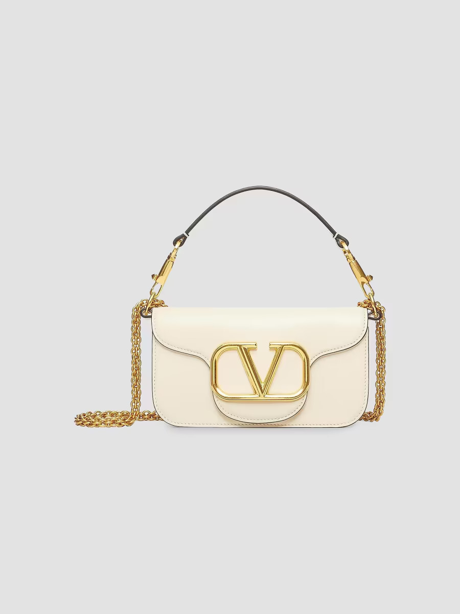 Valentino Women's Locò Small Shoulder Bag in Calfskin - Light Ivory | Saks Fifth Avenue