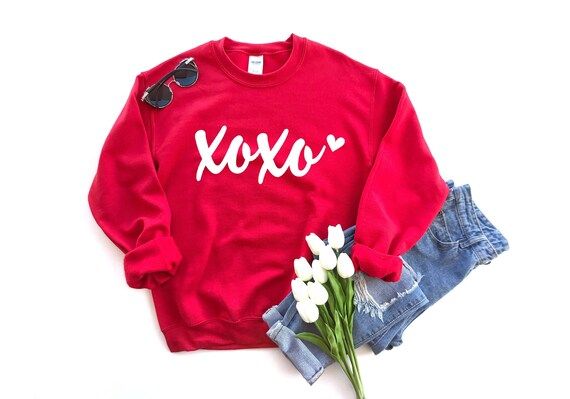 Valentine's XOXO Sweatshirt  Love Heart Sweatshirt  Xoxo | Etsy | Etsy (US)