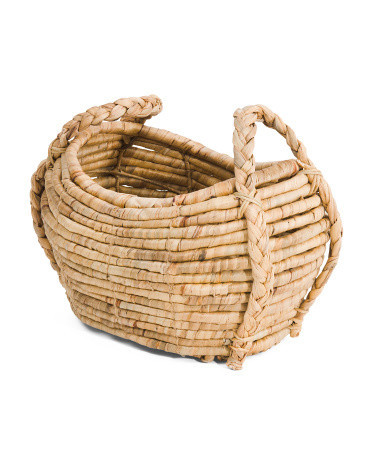 Chunky Bound Water Hyacinth Basket With Handles | TJ Maxx
