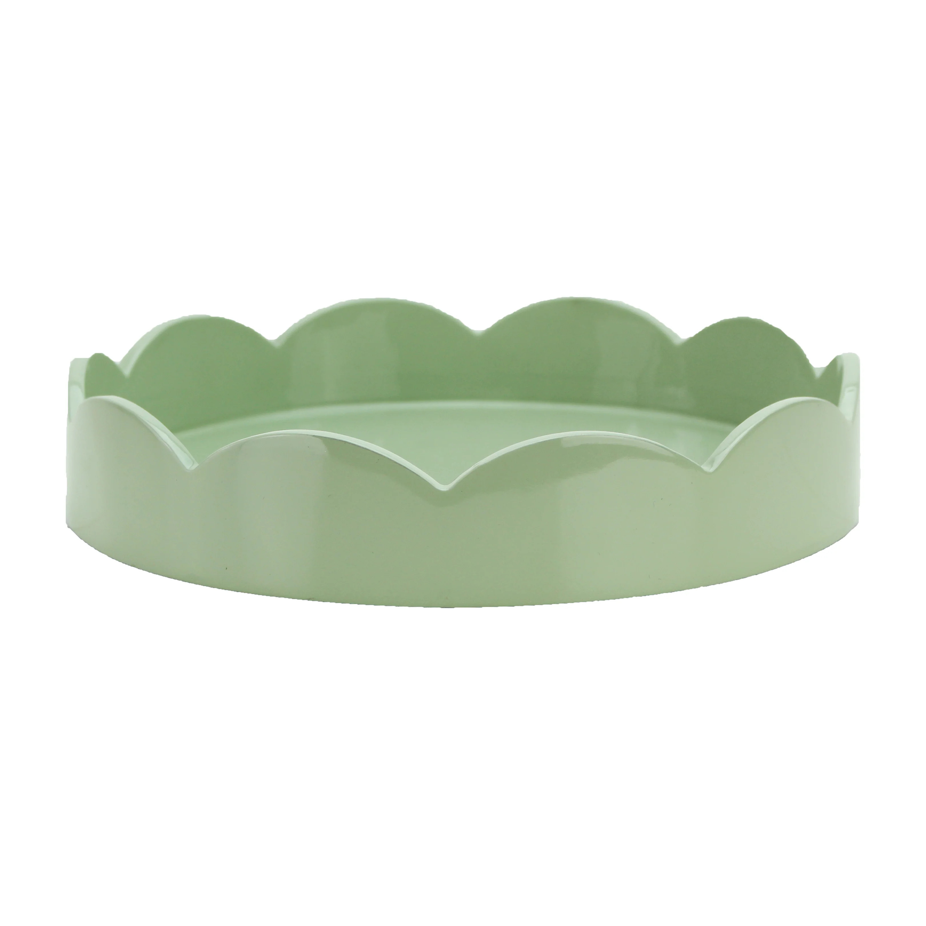 Sage Green Small Round Scallop Tray | Addison Ross UK
