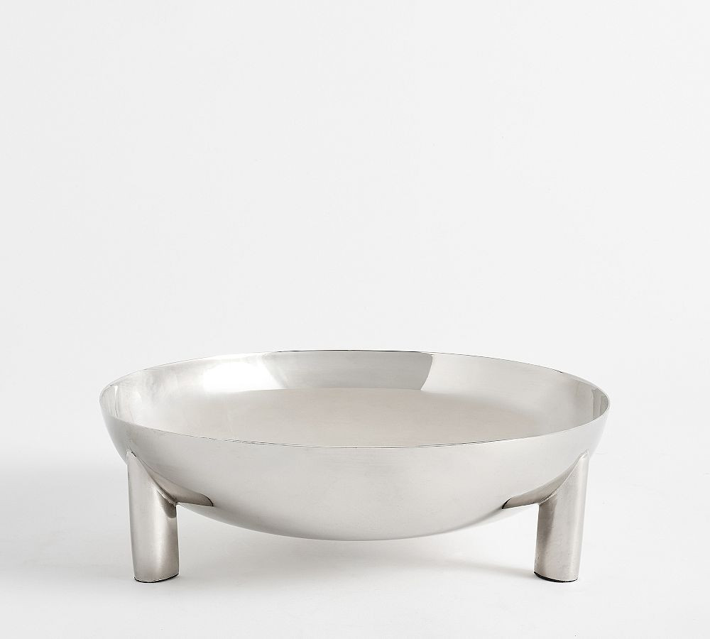 Footed Nickel Decorative Bowl | Pottery Barn (US)