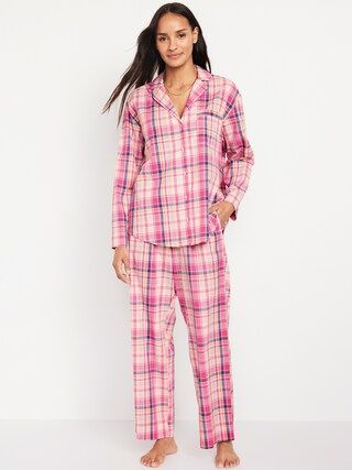 Oversized Poplin Pajama Set for Women | Old Navy (US)