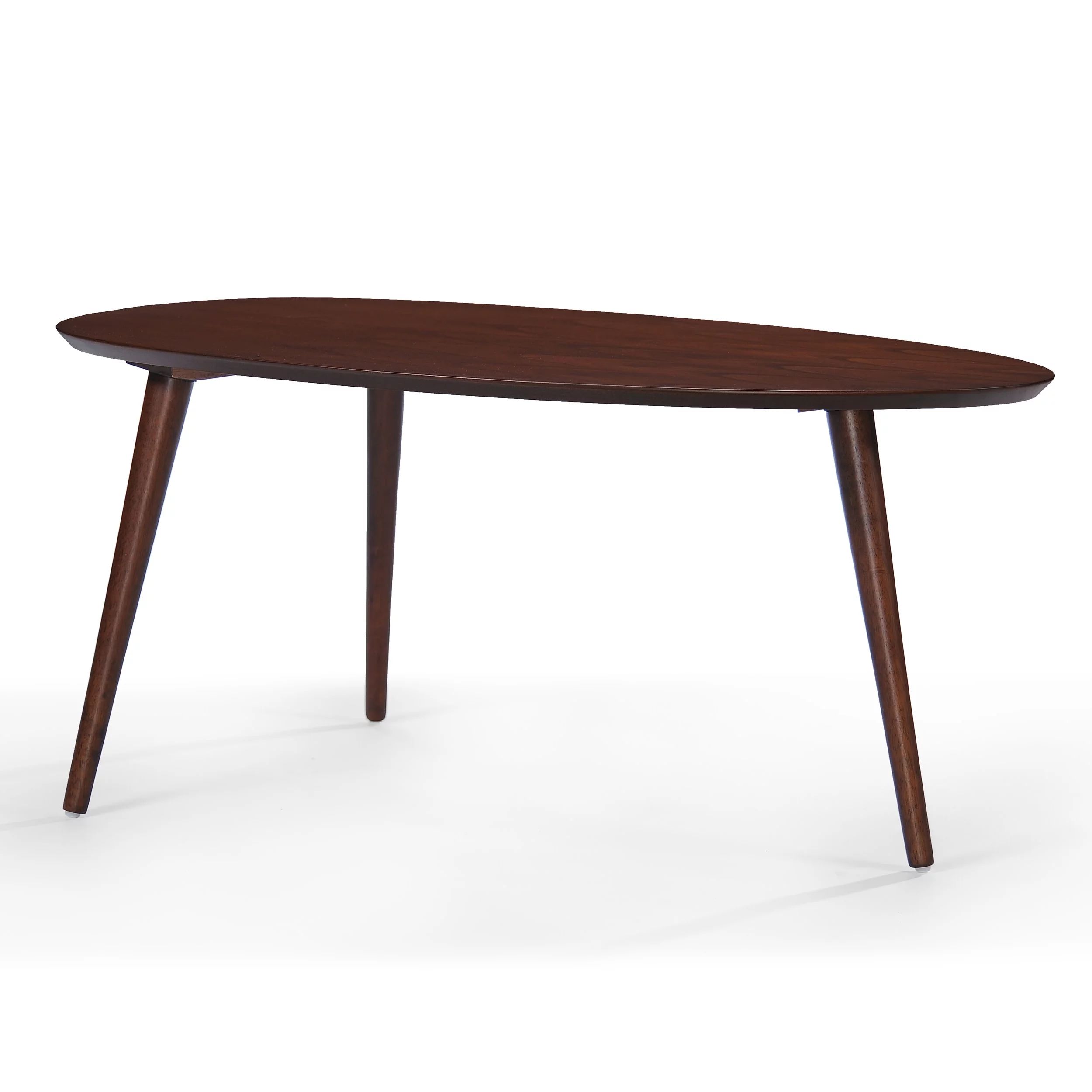 GDF Studio Cilla Mid Century Modern Wood Tripod Coffee Table, Walnut | Walmart (US)