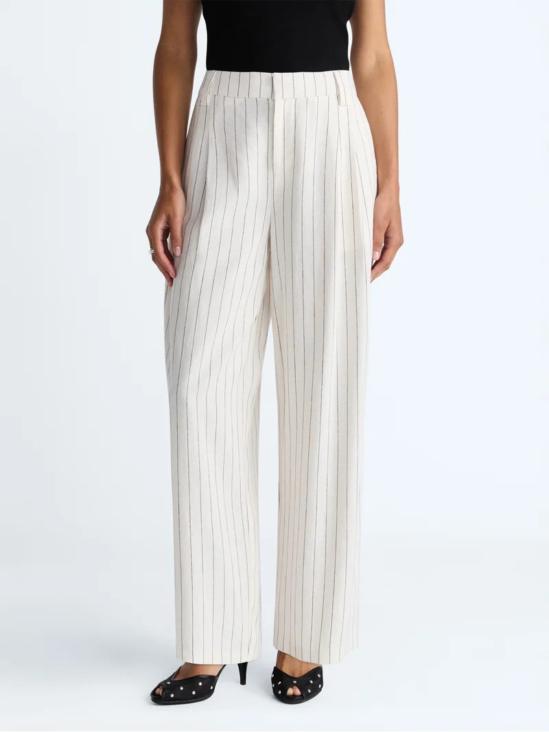 Scoop Women’s Pleated Barrel Pants, 25'' Inseam, Sizes 0-26W | Walmart (US)