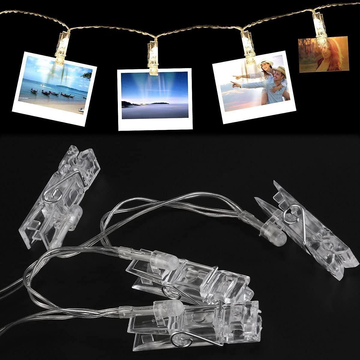 MZD8391 50 Photo Clips String Lights/Holder, Indoor Fairy Lights for Hanging Photos Pictures Card... | Amazon (US)