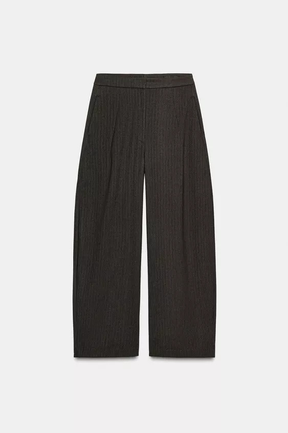 ZW COLLECTION HERRINGBONE BALLOON TROUSERS | Zara US