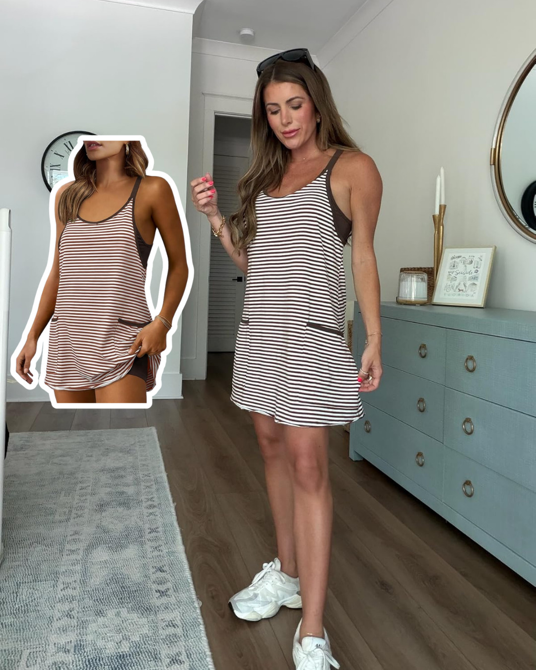 Perfect for a workout or a casual day out, this striped mini dress is a must-have.

striped mini dress, athletic dress, summer workout, casual summer wear, sleeveless dress, built-in shorts, vacation style, beachwear, sporty look, everyday outfit 

 #LTKootd #LTKActive #LTKPetite