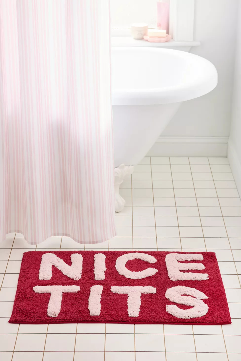Nice Tits Plush Tufted Bath Mat | Urban Outfitters (US and RoW)