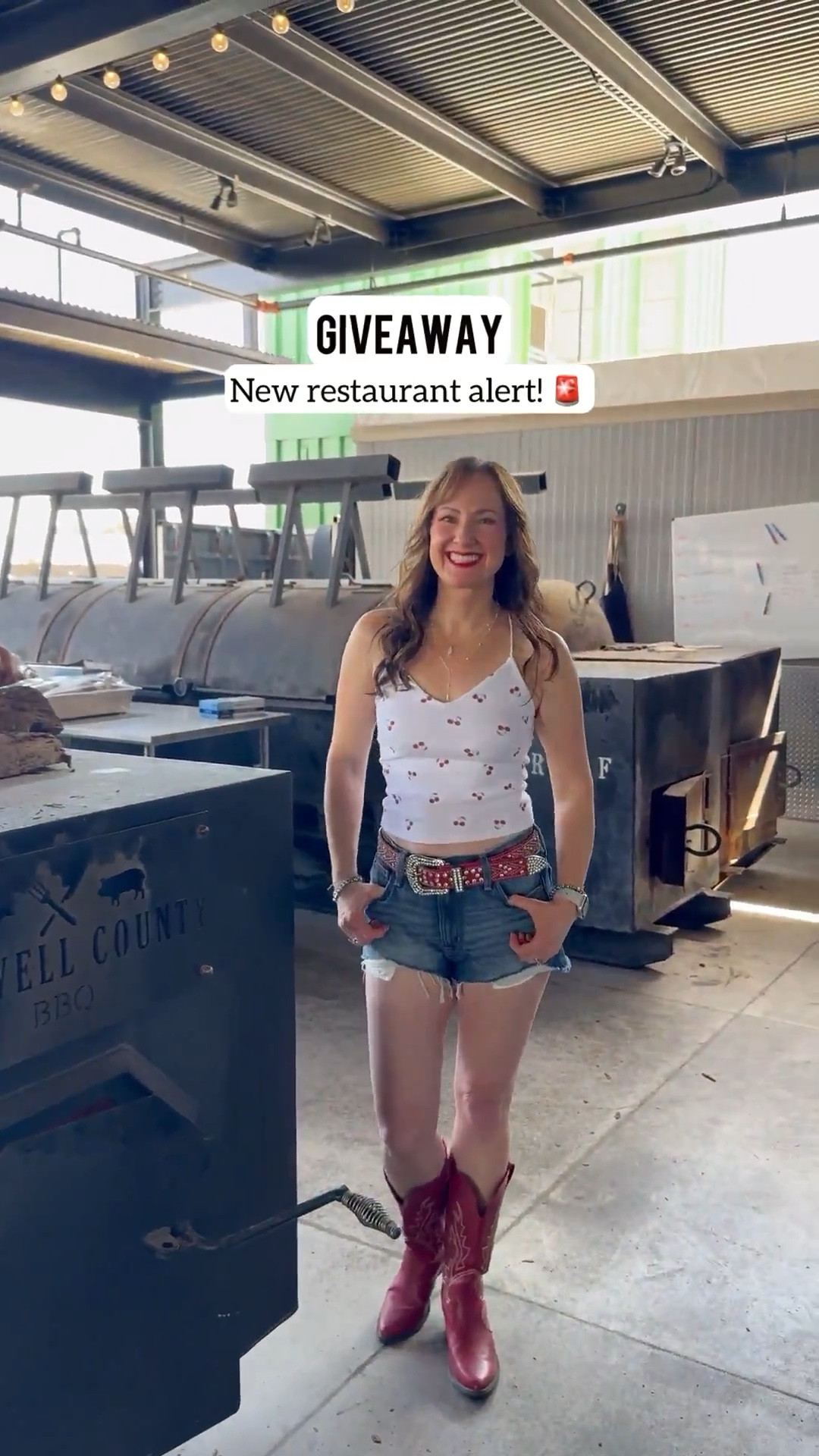 Head to my Instagram reel @modernfarmhouseglam to enter the restaurant giveaway!
Outfit links here! All TTS. Wearing small in the tank top, size 2 shorts. Cakes for the bra solution  ￼ Y’all just sold out the Cherry tank top but I linked the exact tank in the other colors, red cowboy boots, red belt, jean shorts, Country concert festival outfit, summer spring, casual date night Fit ￼ American Eagle, Hollister Abercrombie, Amazon

#LTKdayinmylife #LTKgrwm #LTKFestival