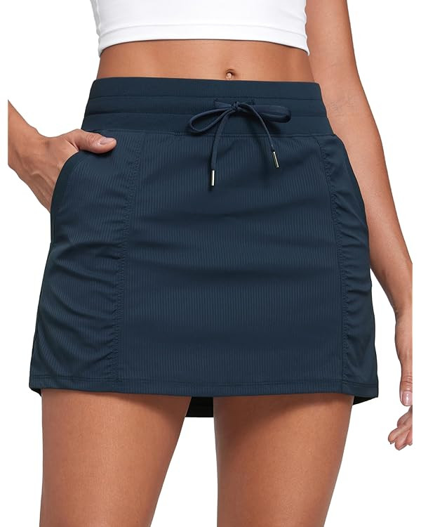 CRZ YOGA Lightweight High Waisted Skirts for Women Golf Casual Athletic Drawstring Skort with Sid... | Amazon (US)