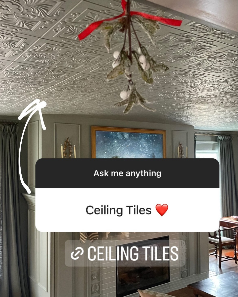 Foam ceiling tiles. They are paintable and look like authentic historic style. 

#LTKhome