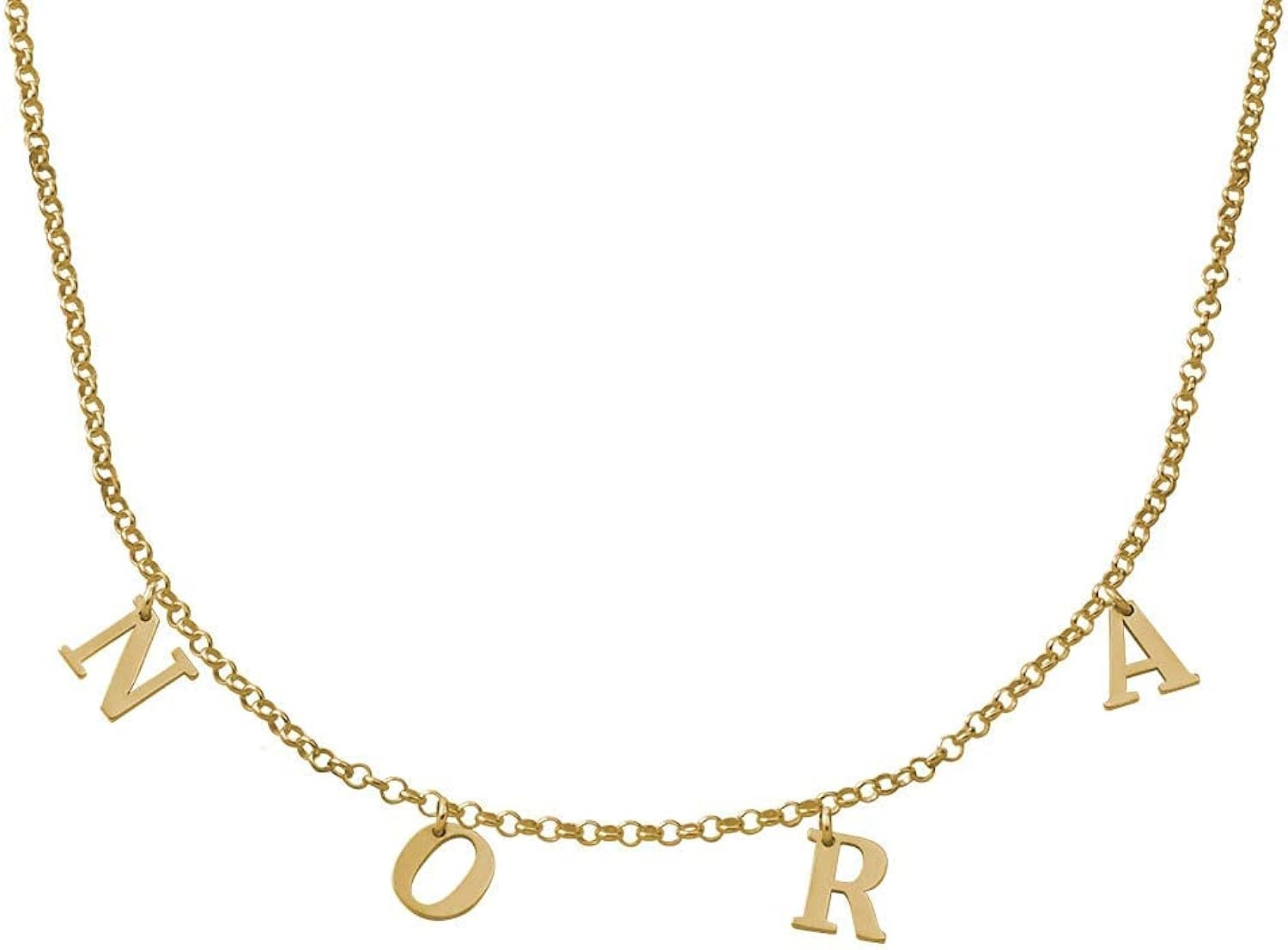 MYKA - Personalized Choker Necklace - Hanging Name Initial Letters in Sterling Silver 925, Gold & Ro | Amazon (US)