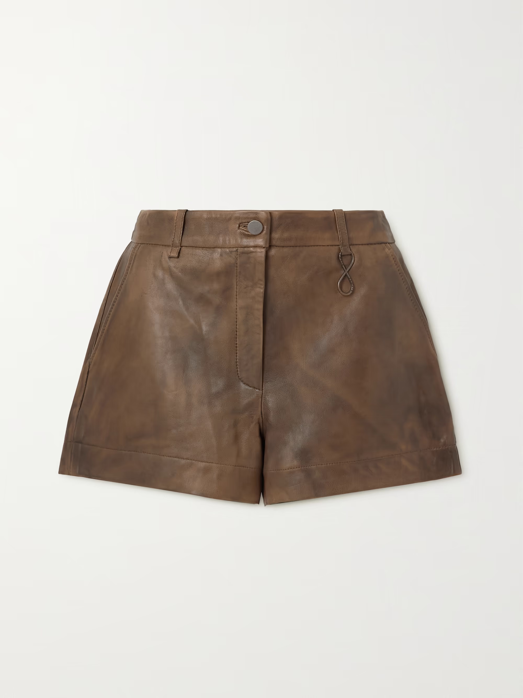 Cenila embellished brushed-leather shorts | NET-A-PORTER (US)