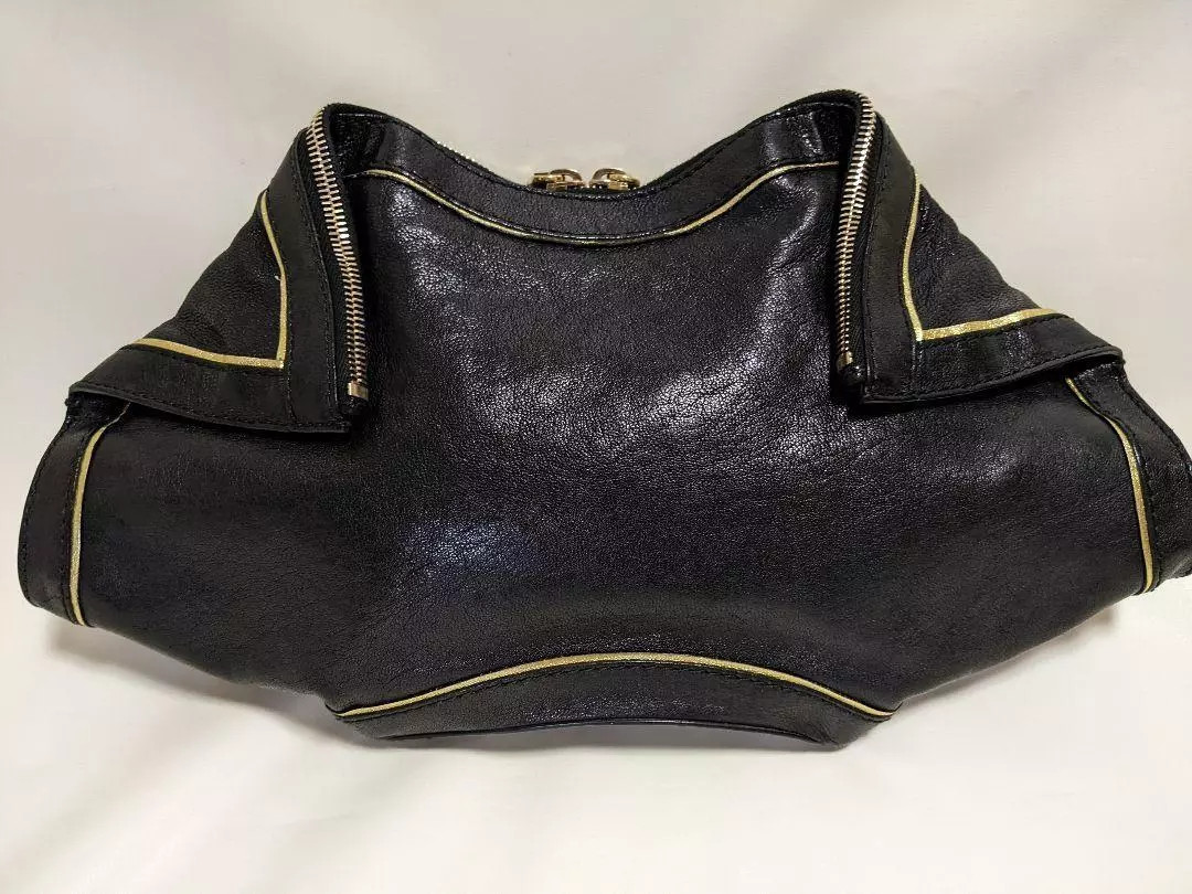 Alexander McQueen bag clutch black x gold used several times brand accessories | eBay | eBay US
