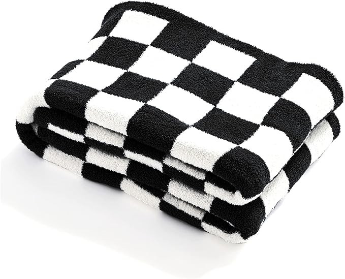 YIRUIO Throw Blankets Checkered Grid Chessboard Gingham Warmer Comfort Reversible Shaggy Cozy Dec... | Amazon (US)