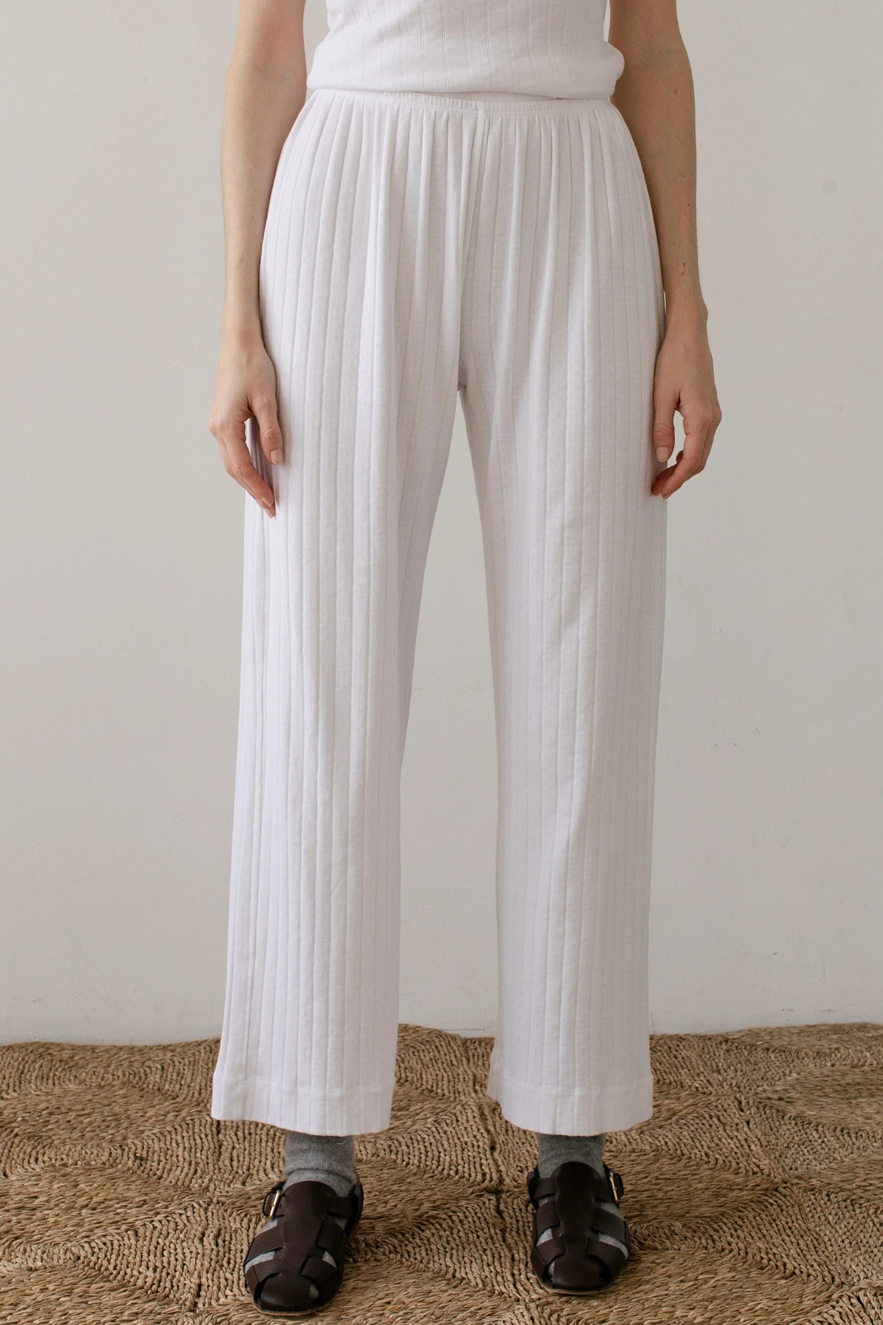 The Pointelle Simple Crop Pant | DONNI.