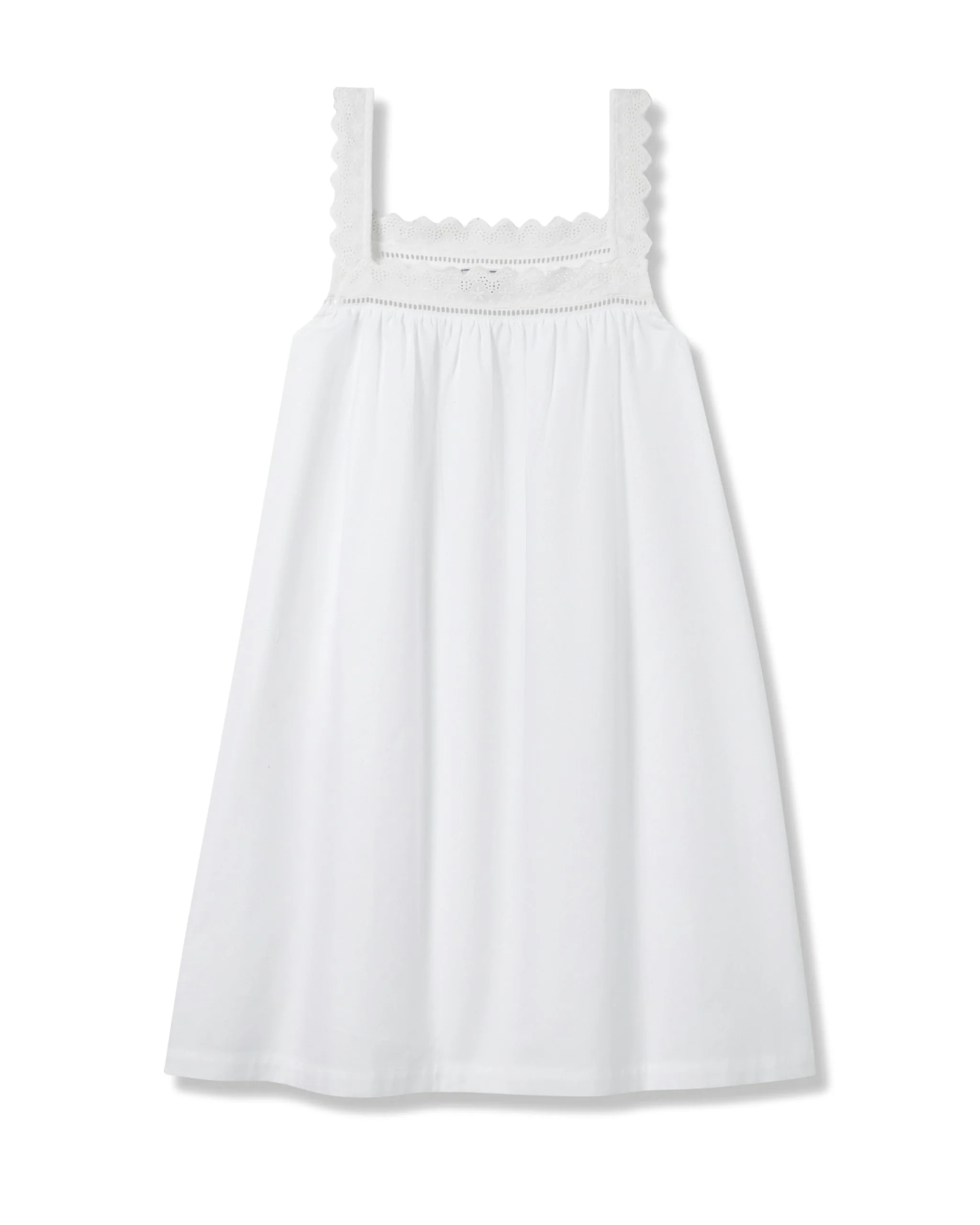 Women's Twill Esme Nightgown in White | Petite Plume