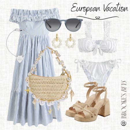 Perfect dress for a European vacation. Add this cute swimsuit and straw bag and sandals

#amazonfashion #travel #neutraloutfit  

#LTKfindsunder100 #LTKU #LTKswim