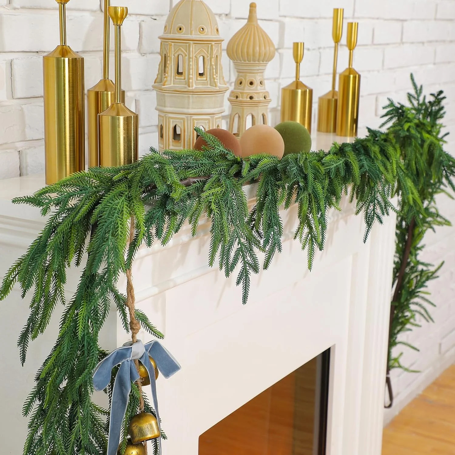 Christmas Garlands, Norfolk Pine Garland, Artificial Faux Greenery Garland, for Holiday Indoor Ma... | Walmart (US)